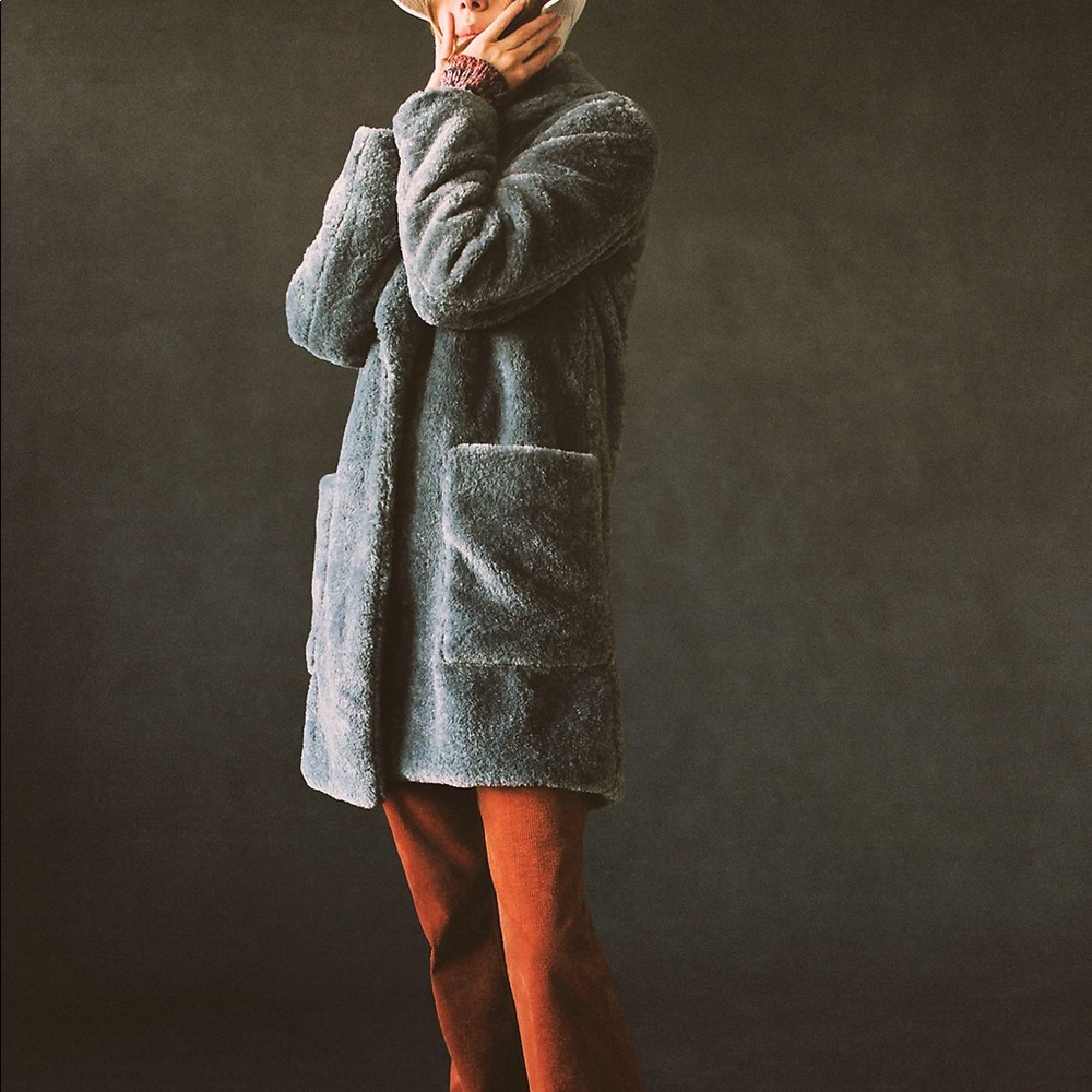 ❌SOLD❌ Anthropologie Maeve Lisanne Faux Fur Jacket - Picture 3 of 4
